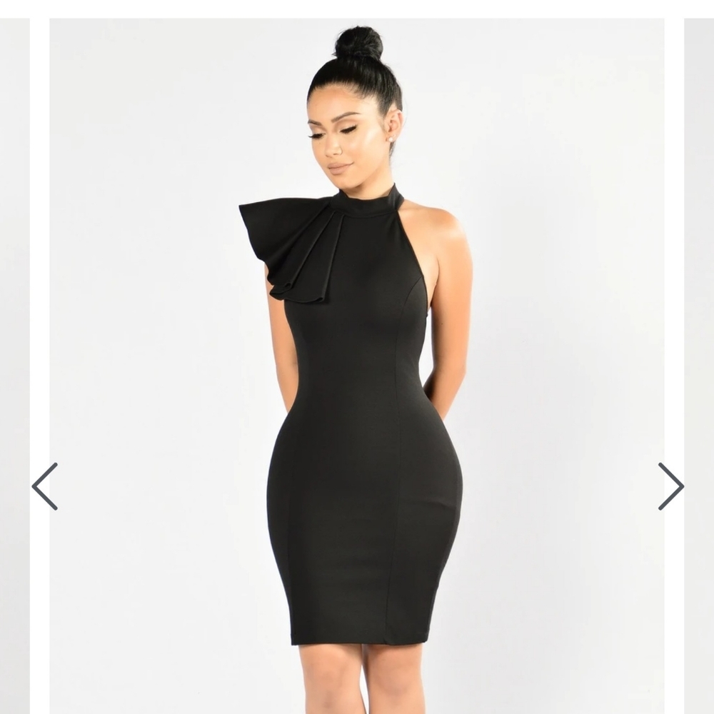 Fashion Nova ruffled Black dress